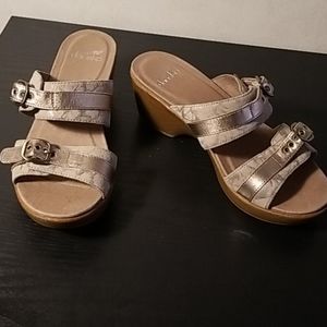 Silver and gold sandals